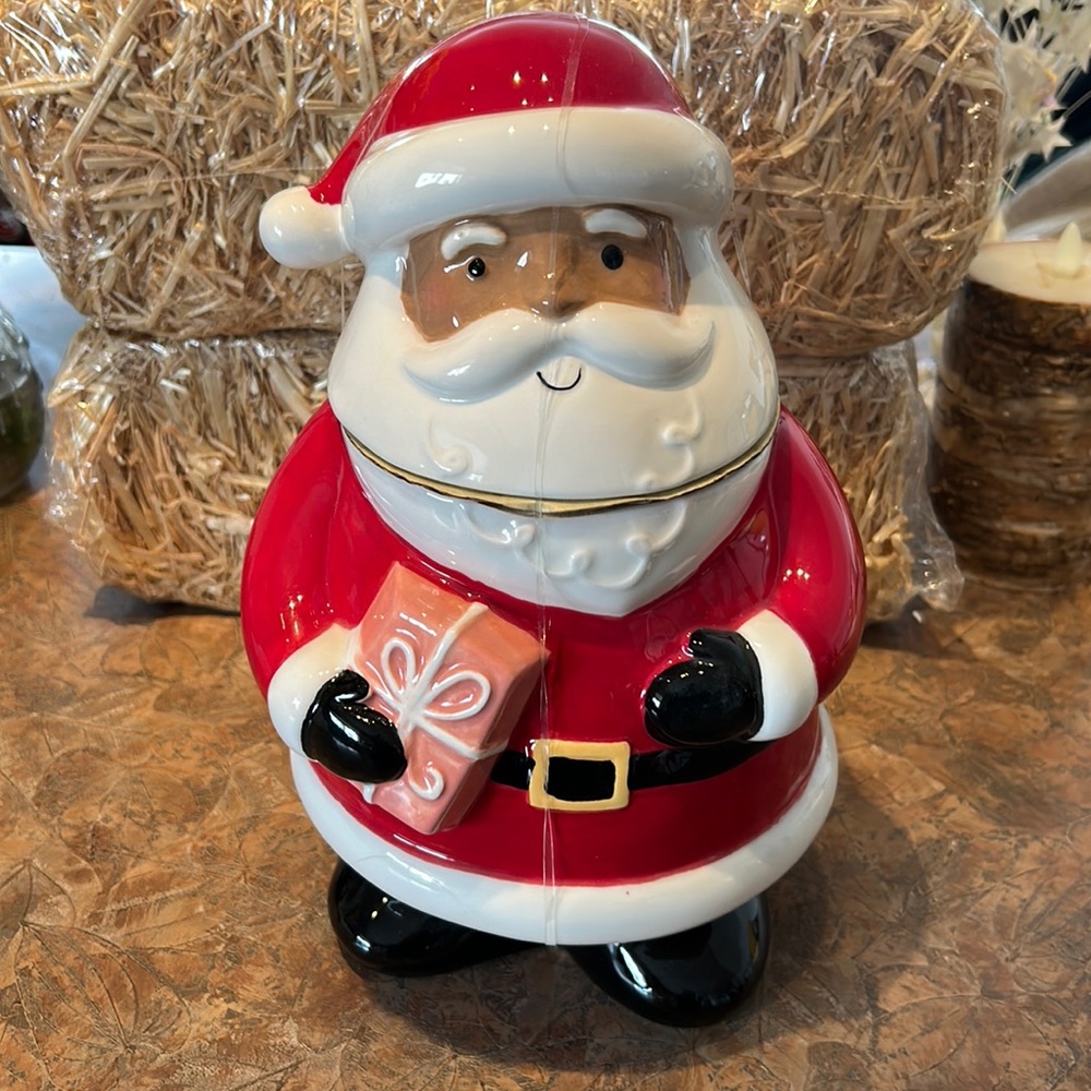 Holiday Time Santa large cookie jar